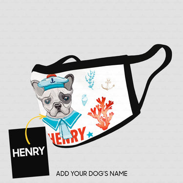 Personalized Dog Gift Idea - Sailor Dog In Black Straps For Dog Lovers - Cloth Mask